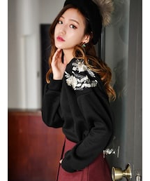 KORMARCH | フラワー刺繡ポイントプルオーバー(Tシャツ/カットソー)