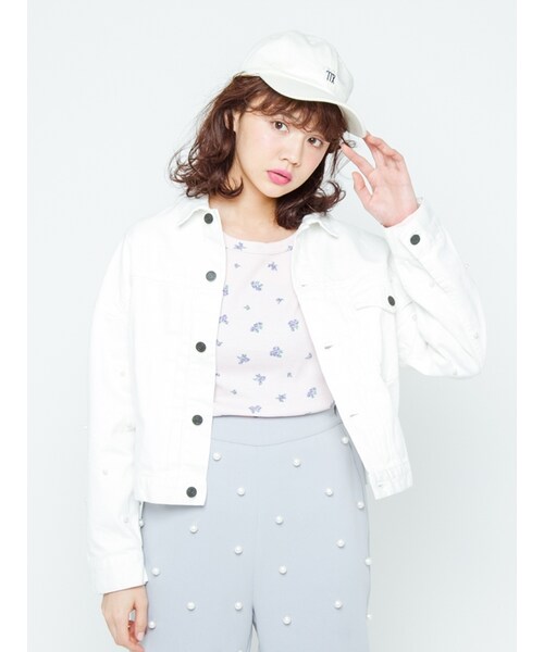 merry jenny(メリージェニー)の「春の夜空に見たおとめ座のCAP(帽子・レディース・オフホワイト/ピンク/ネイビー・F)」の4枚目の写真