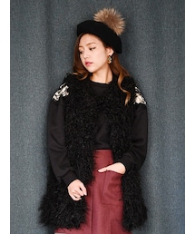 KORMARCH | シャギーフェイクファーミドル丈ジャケット(ベスト)