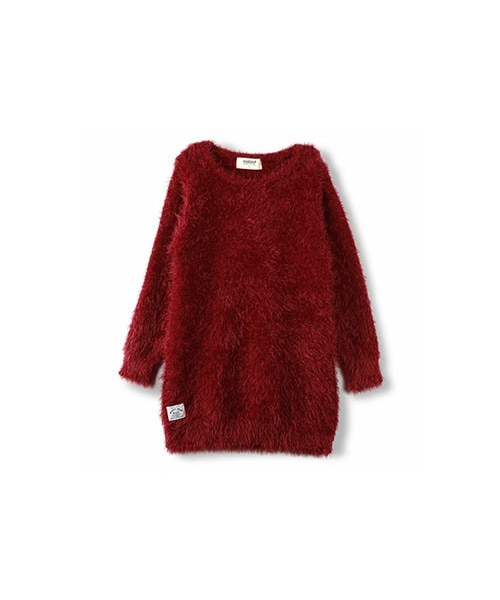 RADCHAP（ラッドチャップ）の「シャギーニットワンピース（ワンピース・キッズ・アイボリー/レッド・ＳＳ～Ｌ）」の2枚目の写真