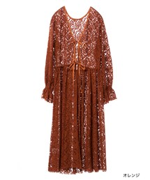 w closet | チュールレース袖シャーリングブラウス(ワンピース/ドレス)