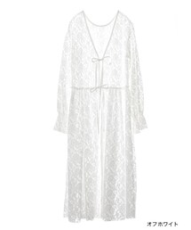 w closet | チュールレース袖シャーリングブラウス(ワンピース/ドレス)