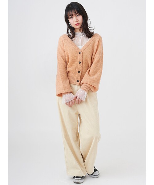 w closet（ダブルクローゼット）の「ドットチュールシャーリングブラウス（トップス・レディース・オフホワイト/ブラック・FREE）」の7枚目の写真