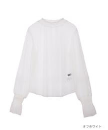 w closet | ドットチュールシャーリングブラウス(トップス)