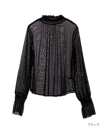 w closet | ドットチュールシャーリングブラウス(トップス)