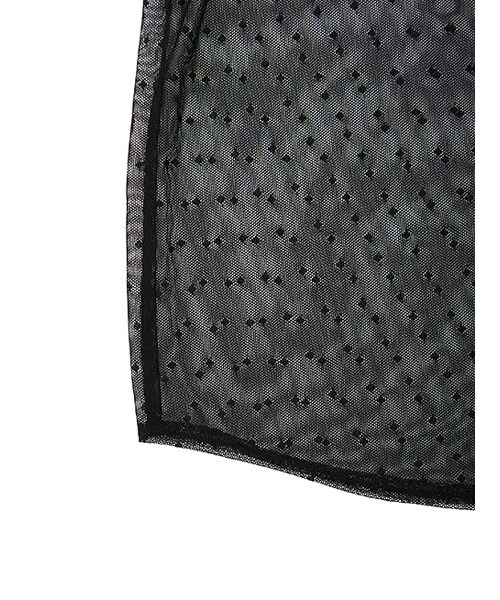 w closet（ダブルクローゼット）の「ドットチュールシャーリングブラウス（トップス・レディース・オフホワイト/ブラック・FREE）」の5枚目の写真