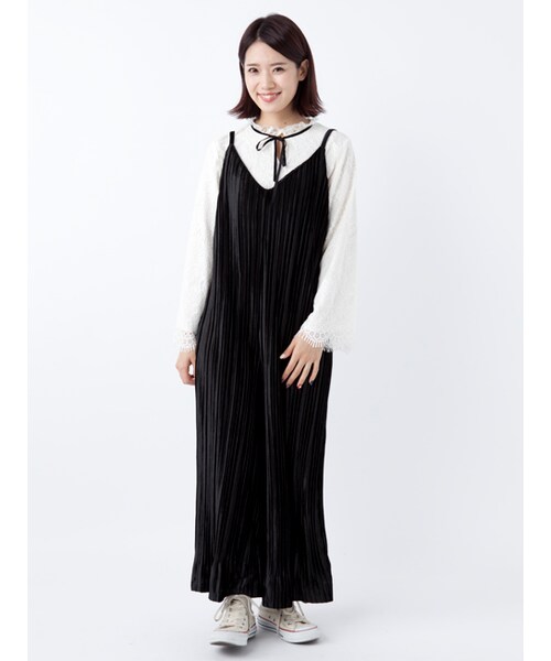 w closet（ダブルクローゼット）の「ベロアリボン付レースプルオーバー（トップス・レディース・オフホワイト/ボルドー/ブラック・FREE）」の13枚目の写真