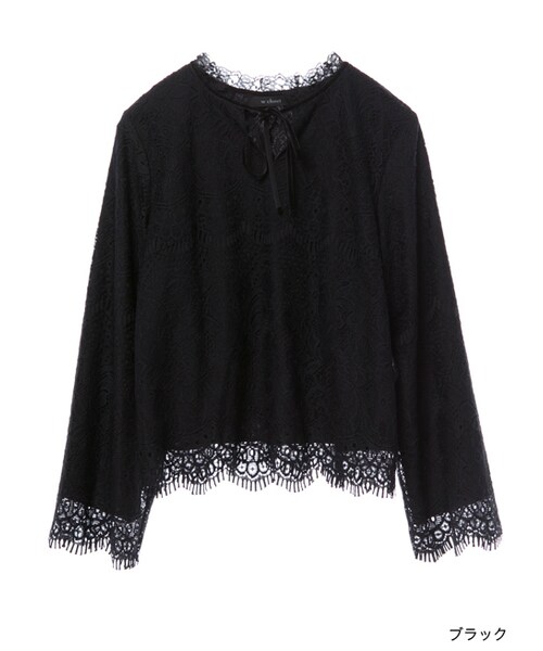 w closet（ダブルクローゼット）の「ベロアリボン付レースプルオーバー（トップス・レディース・オフホワイト/ボルドー/ブラック・FREE）」の2枚目の写真