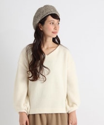 studio CLIP | 起毛シャギーVネック長袖プルオーバー(トップス)