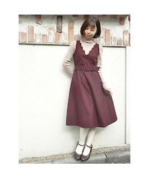 an another angelus | ベルト付きスカラップジャンスカ/an another angelus(ワンピース)