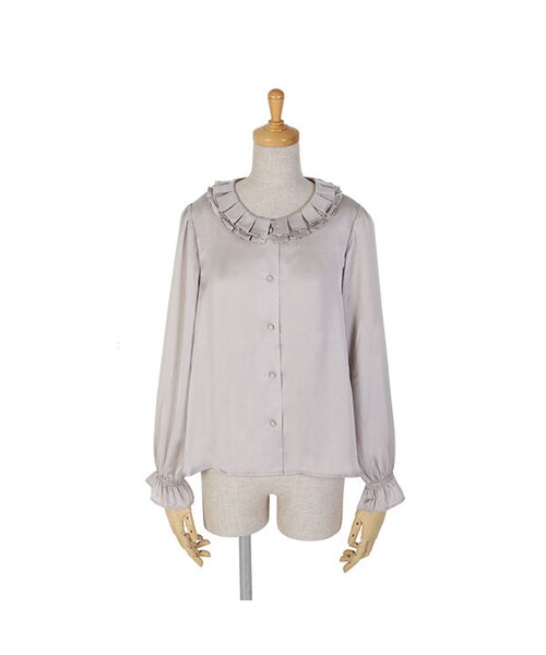 F i.n.t（フィント）の「タック衿サテンブラウス/F i.n.t（シャツ/ブラウス・レディース・その他）」の3枚目の写真