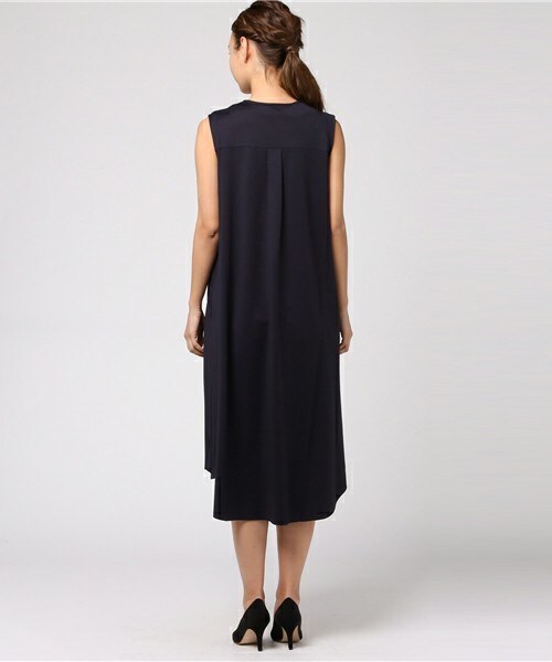 INTERPLANET(インタープラネット)の「ジャージVネックヘムOP(ワンピース・レディース・モカ/ネイビー・FREE)」の5枚目の写真