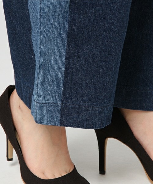 archives（アルシーヴ）の「2TONEワイドデニムパンツ（デニムパンツ・レディース・ネイビー/ロイヤルブルー・SMALL/MEDIUM）」の9枚目の写真