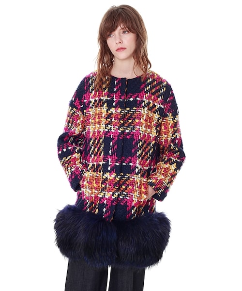 GRACE CLASS（グレースクラス）の「ファー切替チェックコート（）」 - WEAR