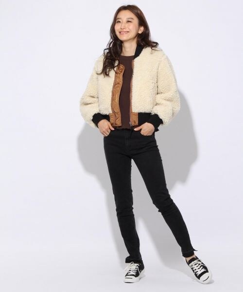 niko and...(ニコアンド)の「リバーシブルモコジャン(ジャケット/アウター・オフホワイト/ライトブラウン)」の4枚目の写真