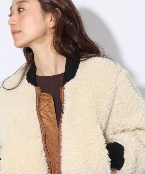 niko and...(ニコアンド)の「リバーシブルモコジャン(ジャケット/アウター・オフホワイト/ライトブラウン)」の3枚目の写真