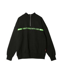 STYLENANDA | レタリングロゴラインハーフZIPスウェット(その他)