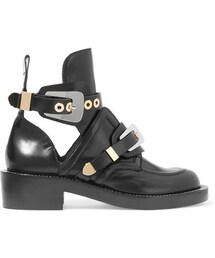 BALENCIAGA | Balenciaga - Cutout Glossed-leather Ankle Boots - Black(ブーツ)