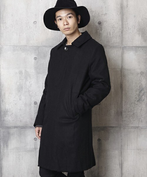 unrelaxing(アンリラクシング)の「ステンカラーコートメルトンロングコート(ステンカラーコート・メンズ・ブラック/ネイビー・SMALL/MEDIUM/LARGE)」の9枚目の写真