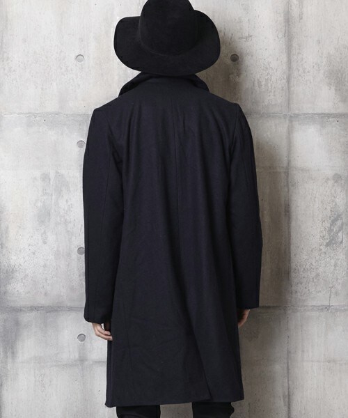 unrelaxing(アンリラクシング)の「ステンカラーコートメルトンロングコート(ステンカラーコート・メンズ・ブラック/ネイビー・SMALL/MEDIUM/LARGE)」の20枚目の写真