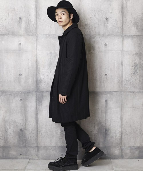 unrelaxing(アンリラクシング)の「ステンカラーコートメルトンロングコート(ステンカラーコート・メンズ・ブラック/ネイビー・SMALL/MEDIUM/LARGE)」の15枚目の写真