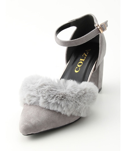 Honeys(ハニーズ)の「ファー付パンプス(パンプス・レディース・クロ/グレー・S/M/L/LL)」の2枚目の写真