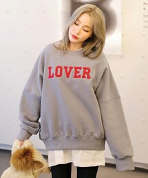 DHOLIC | 裏起毛LOVERパッチスウェットプルオーバー(スウェット)
