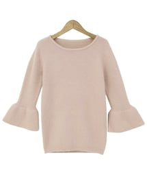 Dailyabout | アンゴラ混紡ベルスリーブラウンドネック7分袖ニット(P0000WIR)(ニット/セーター)