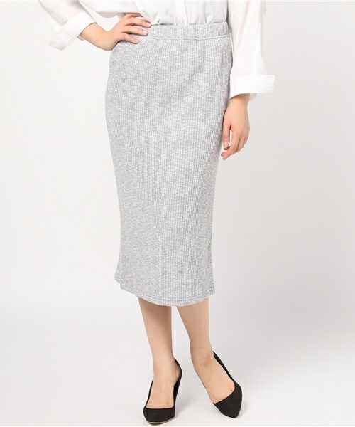 archives（アルシーヴ）の「ニットソーリブスカート（スカート・レディース・グレー/ベージュ/ラベンダー・MEDIUM）」の2枚目の写真