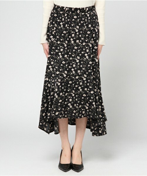 archives（アルシーヴ）の「花柄フィッシュテールスカート（スカート・レディース・オフホワイト/ブラック/ネイビー・MEDIUM）」の4枚目の写真