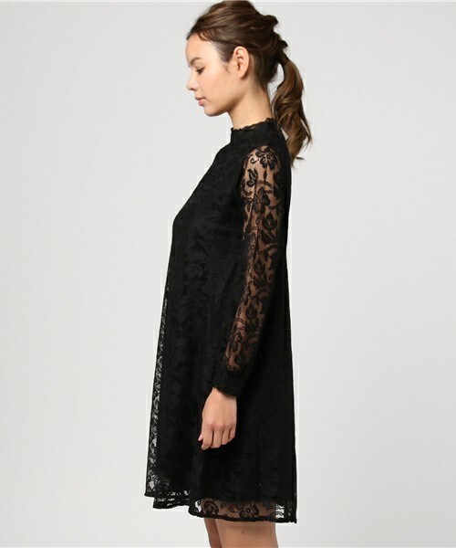 archives（アルシーヴ）の「レース地ワンピース（ワンピース・レディース・ブラック/グレー/ピンク・MEDIUM）」の5枚目の写真