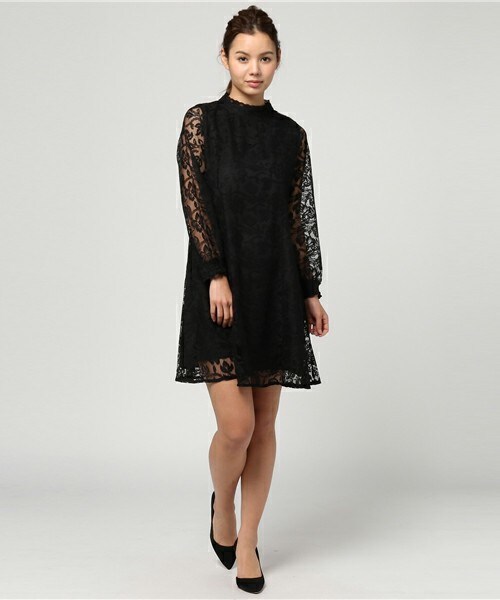 archives（アルシーヴ）の「レース地ワンピース（ワンピース・レディース・ブラック/グレー/ピンク・MEDIUM）」の7枚目の写真