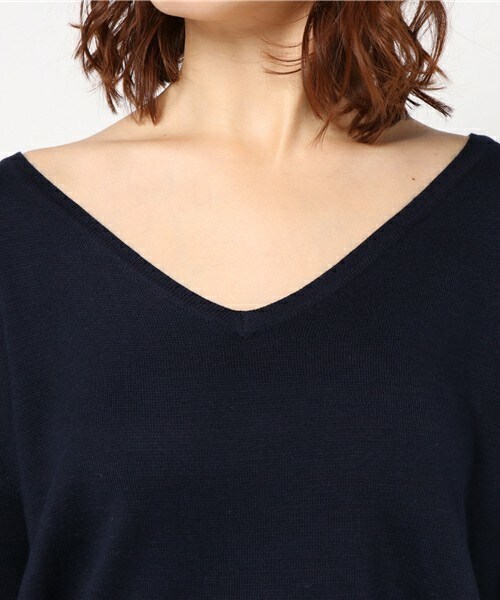 archives（アルシーヴ）の「袖リボンVネックプルオーバー（ニット/セーター・レディース・アイボリー/グレー/ネイビー/ピンクベージュ・MEDIUM）」の8枚目の写真