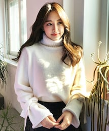 DHOLIC | スリーブストラップタートルネックニットプルオーバー(ニット/セーター)