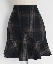 DHOLIC | ウール混バックゴムチェックフレアヘムスカート(スカート)