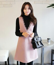 DHOLIC | レースラインVネックスリーブレスワンピース(ワンピース)