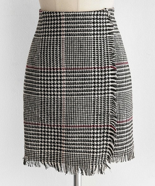 DHOLIC（ディーホリック）の「グレンチェックラップスカート（スカート・レディース・ダークグレー/アイボリー・S/M）」の2枚目の写真