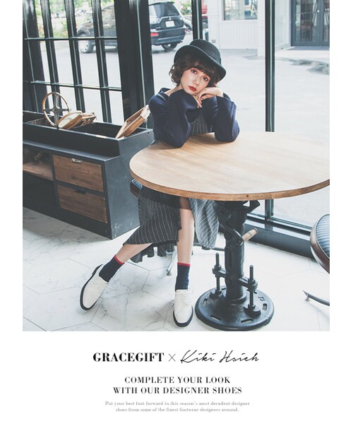 gracegift（グレースギフト）の「聯名2way綁帶休閒牛津鞋（シューズ・レディース・白・35/36/37/38/39/40/41）」の9枚目の写真