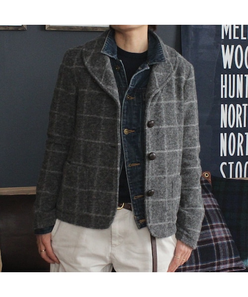 Handmade（ハンドメイド）の「ウインドーペーンニットジャケット（その他アウター・レディース・その他）」の4枚目の写真