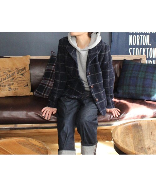 Handmade（ハンドメイド）の「ウインドーペーンニットジャケット（その他アウター・レディース・その他）」の8枚目の写真