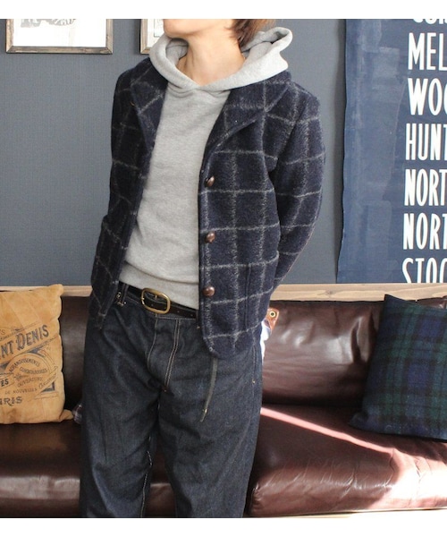 Handmade（ハンドメイド）の「ウインドーペーンニットジャケット（その他アウター・レディース・その他）」の7枚目の写真