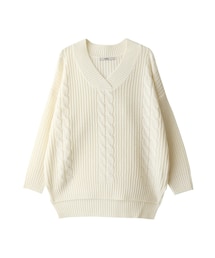 GRL | Vネックケーブルニットトップス(ニット/セーター)