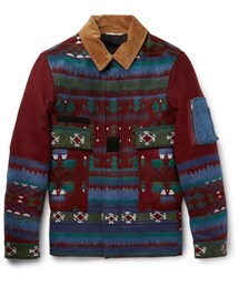 VALENTINO | Valentino Shearling, Corduroy and Denim-Trimmed Wool-Blend Jacket(ジャケット/アウター)