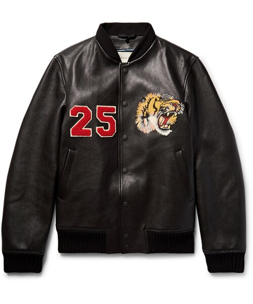 GUCCI（グッチ）の「Gucci Appliquéd Leather Bomber Jacket