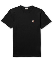 Maison Kitsune | Maison Kitsuné Fox-Embroidered Cotton-Jersey T-Shirt(Tシャツ/カットソー)