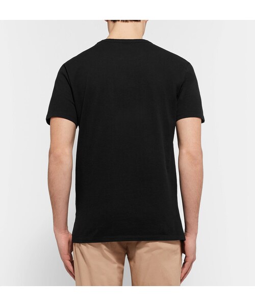 Maison Kitsune（メゾンキツネ）の「Maison Kitsuné Fox-Embroidered Cotton-Jersey T-Shirt（Tシャツ/カットソー・メンズ・Black・XS/S/M/L/XL）」の4枚目の写真