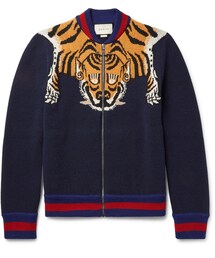 GUCCI タイガー インタルシア ウール ジップ カーディガン 定価21万円 GUCCI（グッチ）の「Gucci Tiger-Intarsia Wool Zip-Up Cardigan