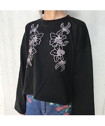 copine | ★特別価格★花柄刺繍入り裏毛プルオーバー(3ｃolor)(スウェット)