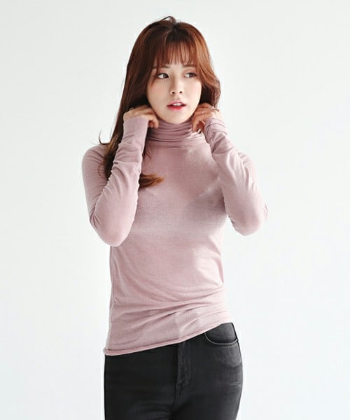 DHOLIC（ディーホリック）の「5COLORSタートルネックスリムフィットTシャツ（Tシャツ/カットソー・レディース・FREE）」の2枚目の写真