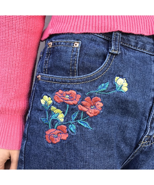 copine(コピン)の「フラワー刺繍ワイドデニムパンツ【クリックポスト対象商品】(デニムパンツ・レディース・その他)」の14枚目の写真
